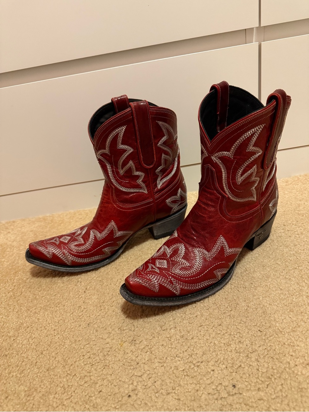 Lane Lexington Bootie Smoldering Ruby Red Western Boots Women’s 8 C Wide